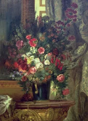 Vase of Flowers on a Console, 1848-49